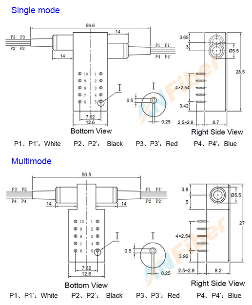 Single mode Multimode Latching Non-latching 850/1310/1550nm Fiber Optical Switches